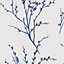 Laura Ashley Willow Midnight & off white Floral Smooth Wallpaper Sample