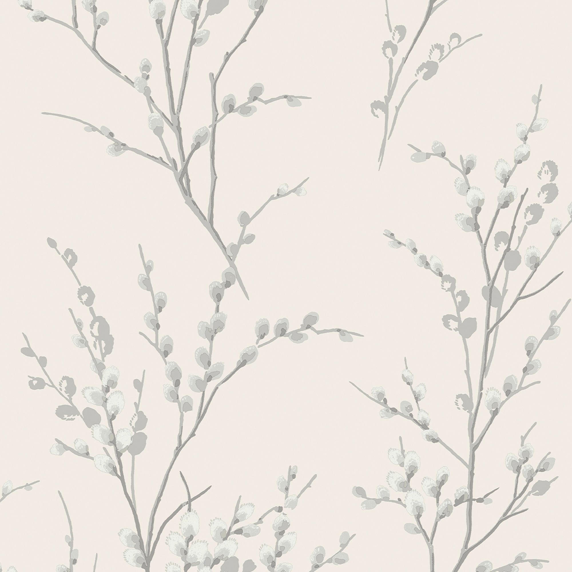 Laura Ashley Willow Off white & steel Floral Smooth Wallpaper