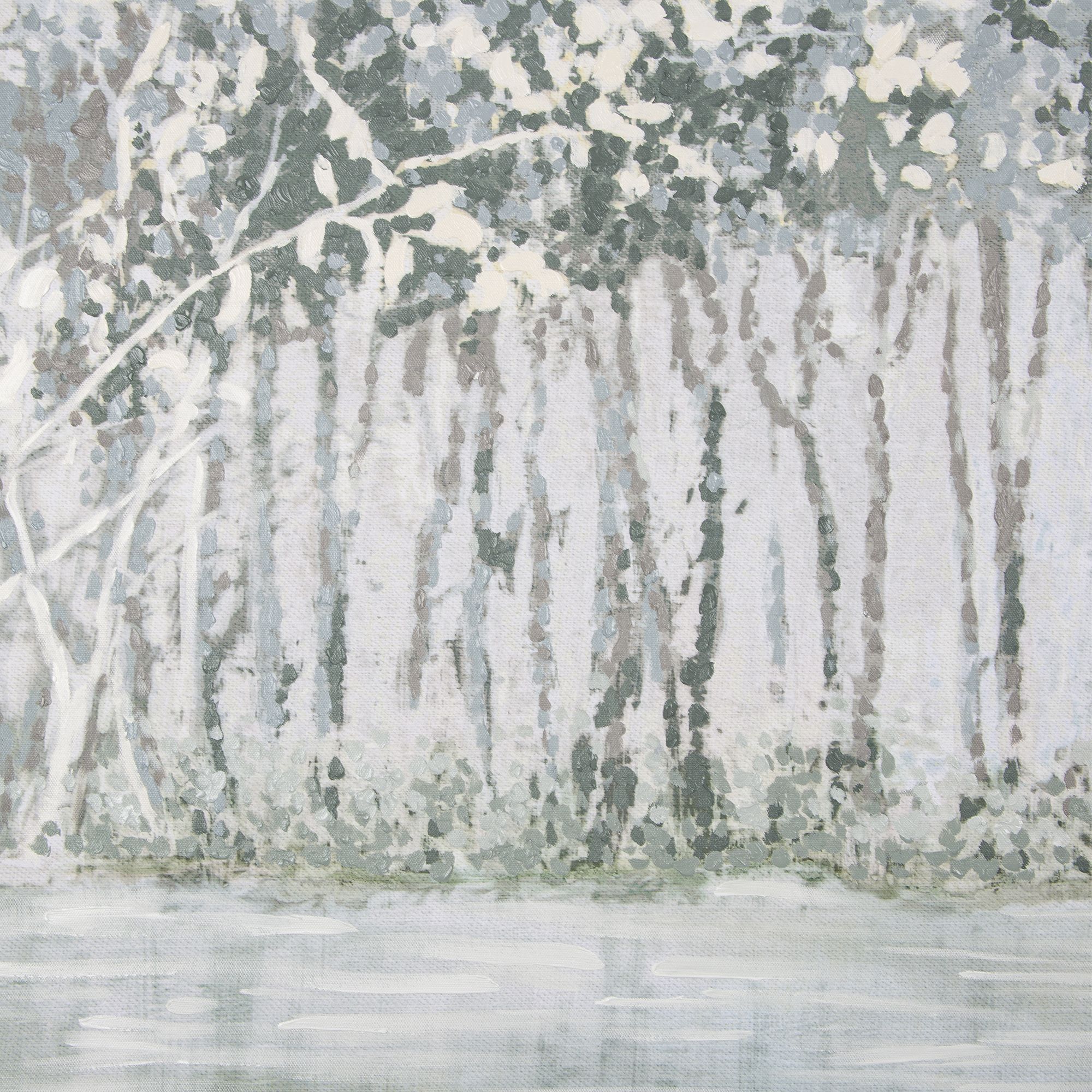Laura Ashley Woodland Walk Hand Painted Blue Canvas art (H)55cm x (W)90cm