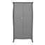 Lautner Contemporary Satin grey 2 door 1 Drawer Double Wardrobe (H)1920mm (W)965mm (D)450mm