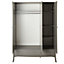 Lautner Contemporary Satin grey 3 door 2 Drawer Triple Wardrobe (H)1929mm (W)1433mm (D)500mm