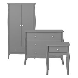 Lautner Grey 3 piece Bedroom furniture set