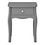 Lautner Satin grey MDF 1 Drawer Bedside table (H)550mm (W)450mm (D)353mm