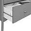 Lautner Satin grey MDF 1 Drawer Bedside table (H)550mm (W)450mm (D)353mm