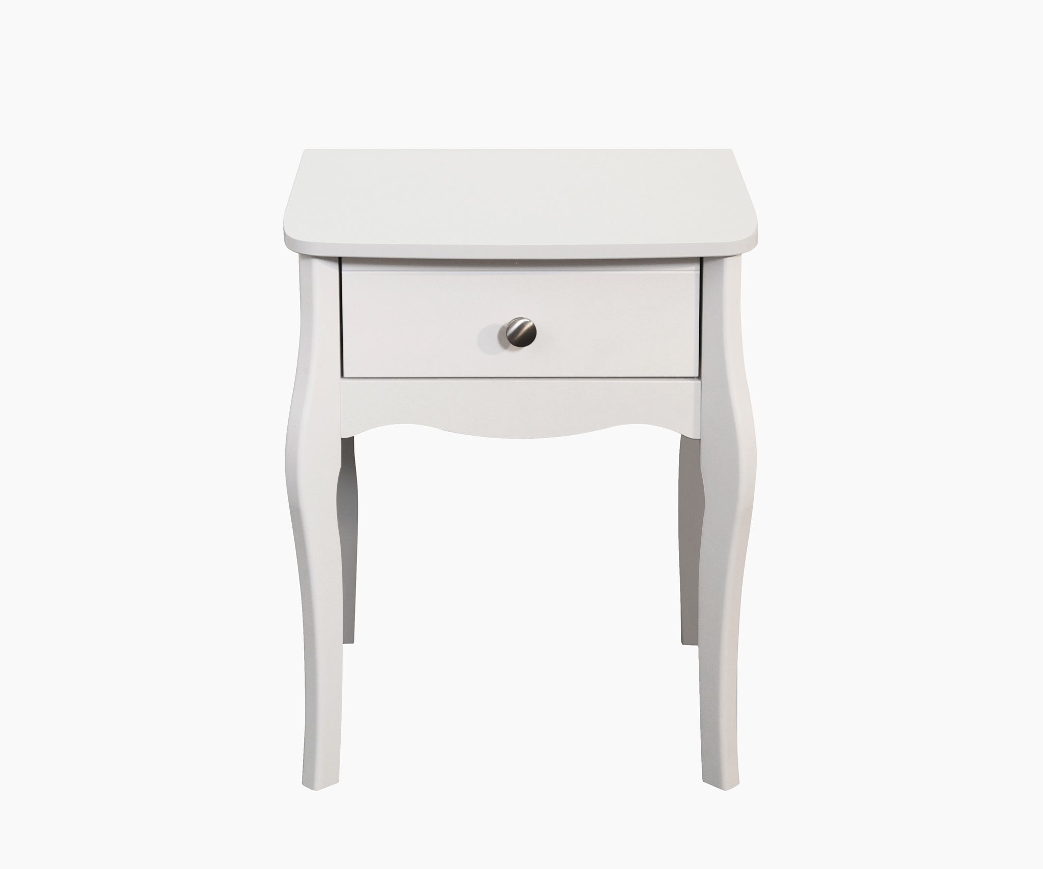 Lautner White MDF 1 Drawer Bedside table (H)550mm (W)450mm (D)355mm