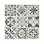Lavandi Black & white Stone effect Natural stone Mosaic tile sheet, (L)300mm (W)300mm
