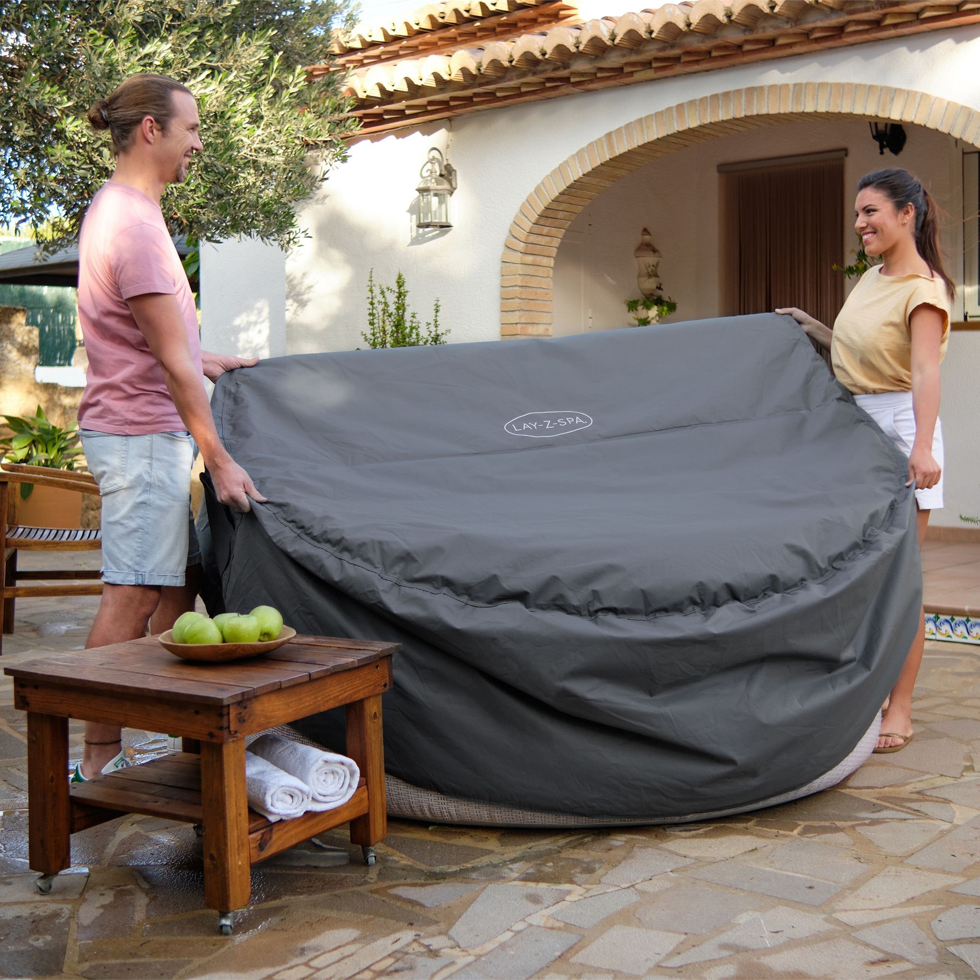 Lay-Z-Spa Grey Circular Hot tub Cover (Dia) 180cm - Main Image