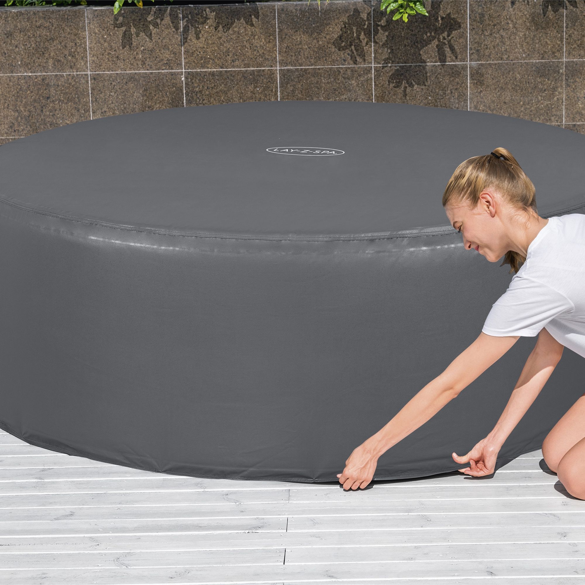 Lay-Z-Spa Grey Circular Hot tub Cover for Toronto (Dia) 196cm
