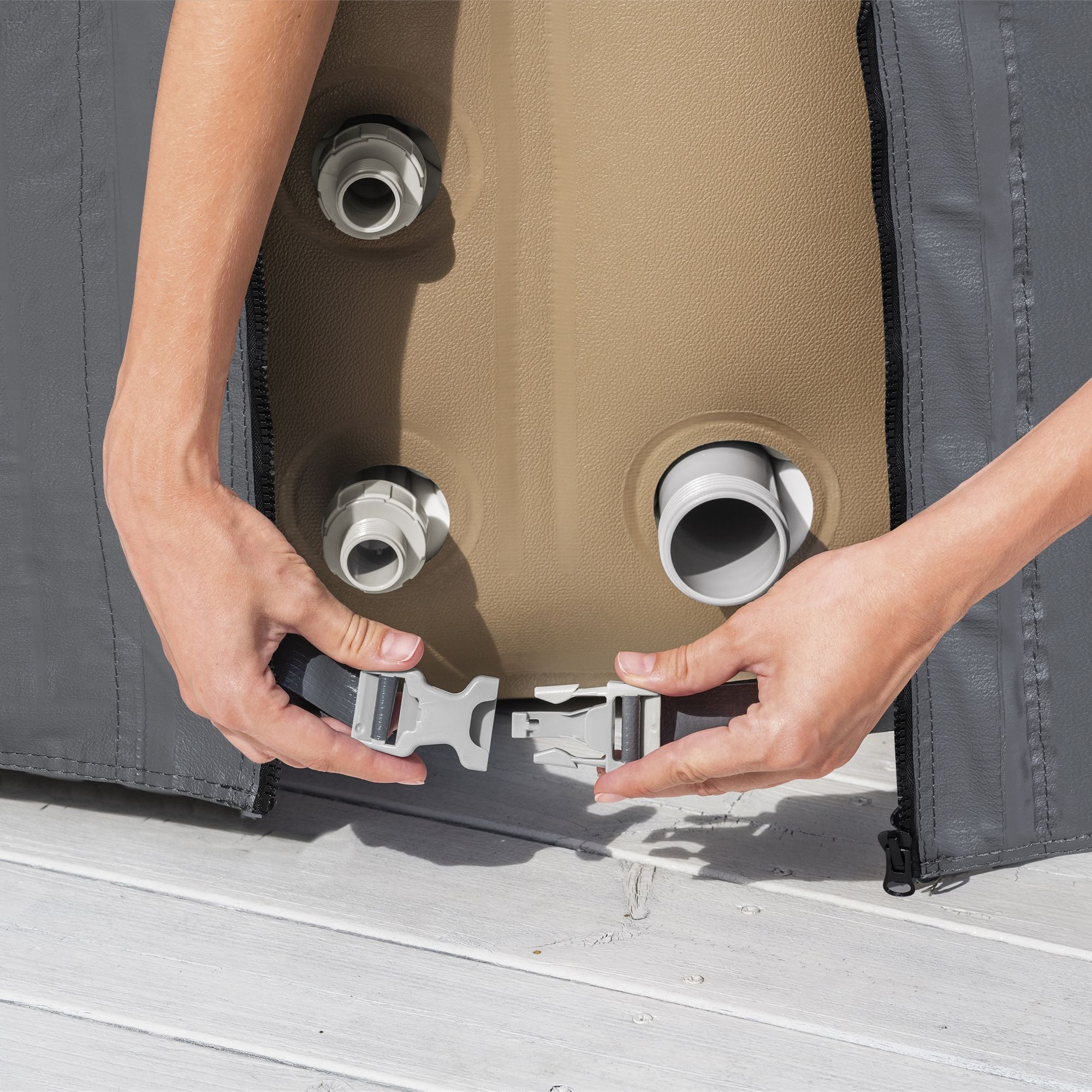 Lay-Z-Spa Grey Circular Hot tub Cover for Toronto (Dia) 196cm