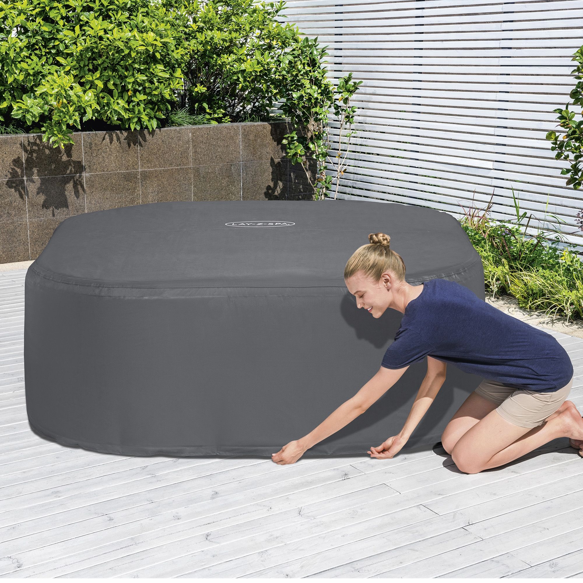 Lay-Z-Spa Grey Square Hot tub Cover for Hawaii (L) 180cm x (W) 180cm