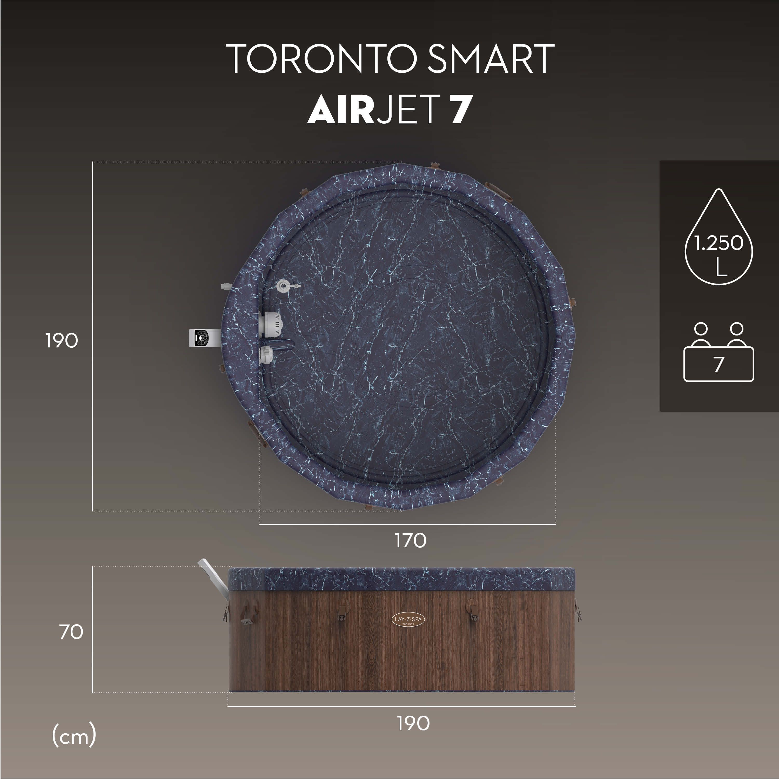 Lay-Z-Spa Toronto Thermacore Ultrafit Airjet 7 person Hot tub