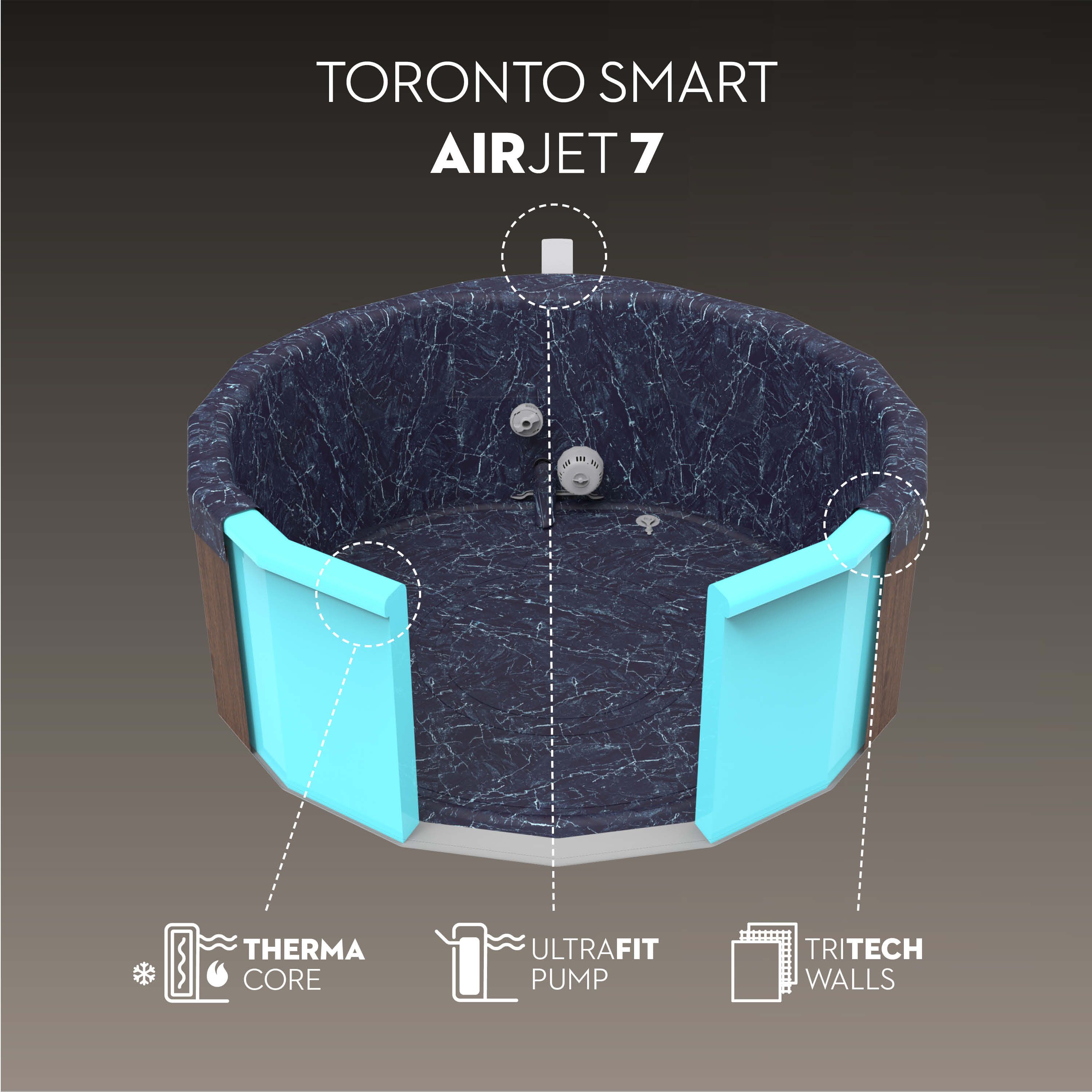 Lay-Z-Spa Toronto Thermacore Ultrafit Airjet 7 person Hot tub