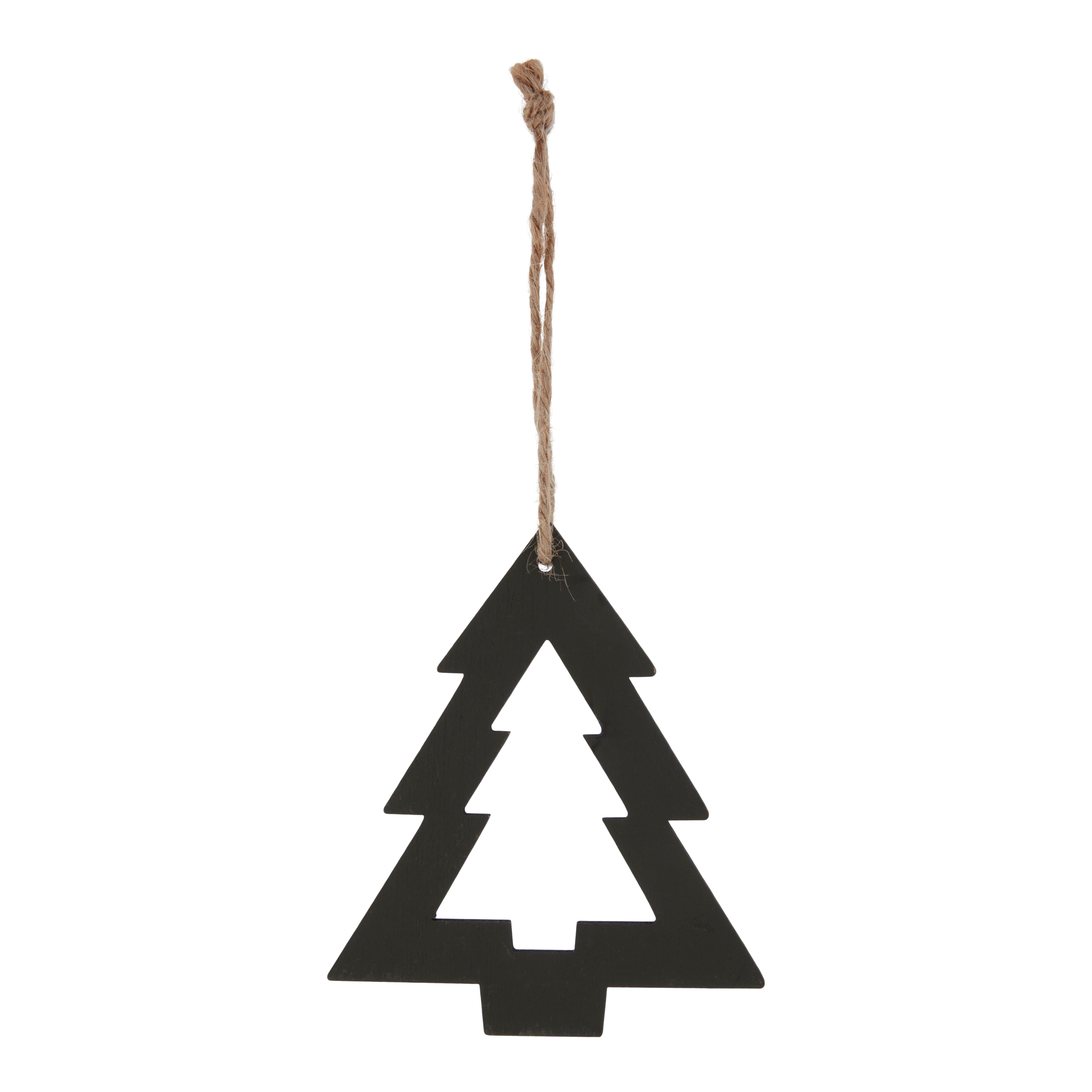 Layered Greens Dark Green Wood Tree Hanging Decoration 