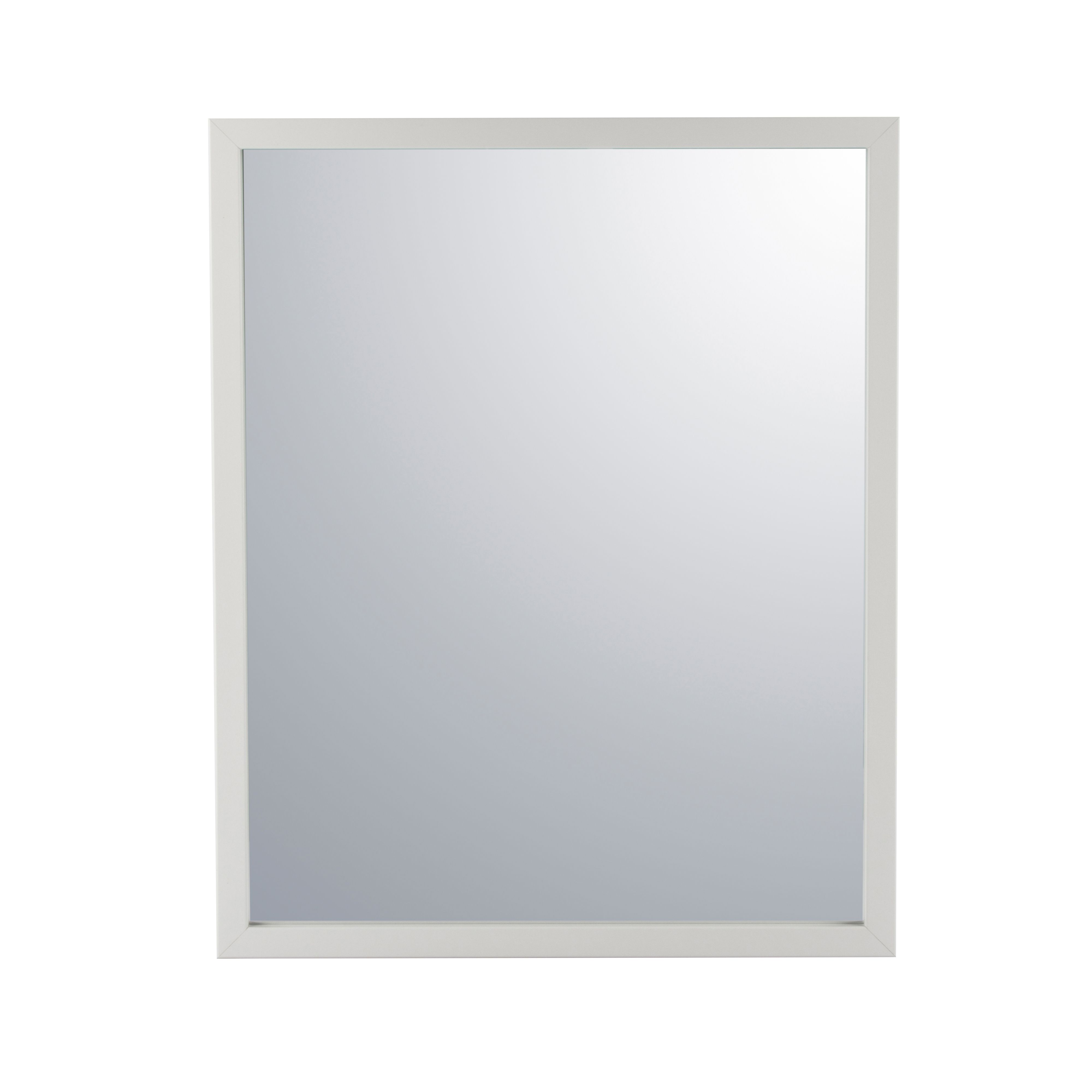 Layflat Light Grey Thin Rectangular Wall-mounted Framed mirror, (H)54cm (W)44cm