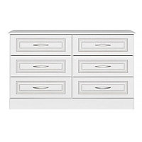 Laysan Matt white 6 Drawer Chest of drawers (H)740mm (W)1230mm (D)450mm
