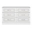 Laysan Matt white 6 Drawer Chest of drawers (H)740mm (W)1230mm (D)450mm