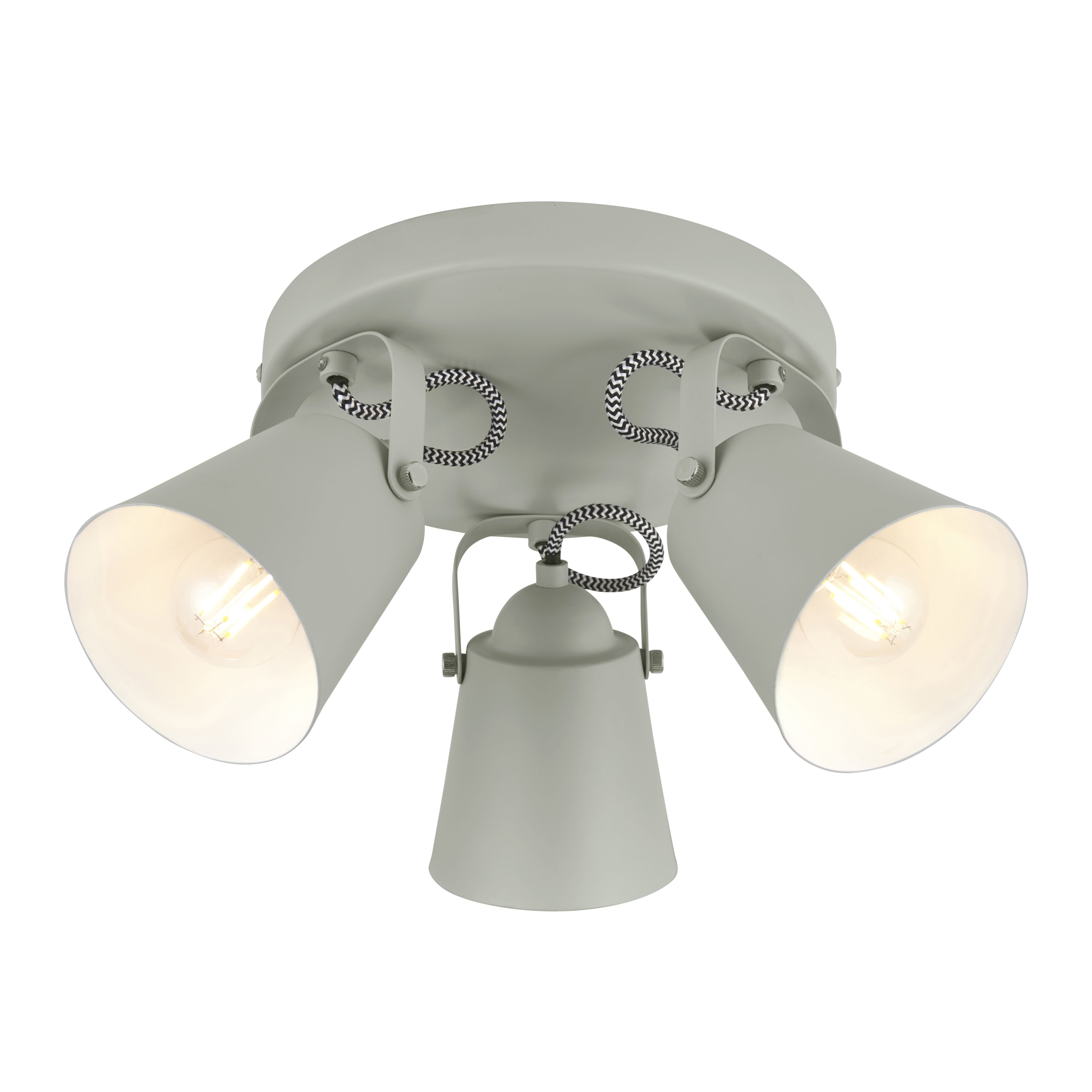 Layton Industrial Grey 3 Light Spotlight
