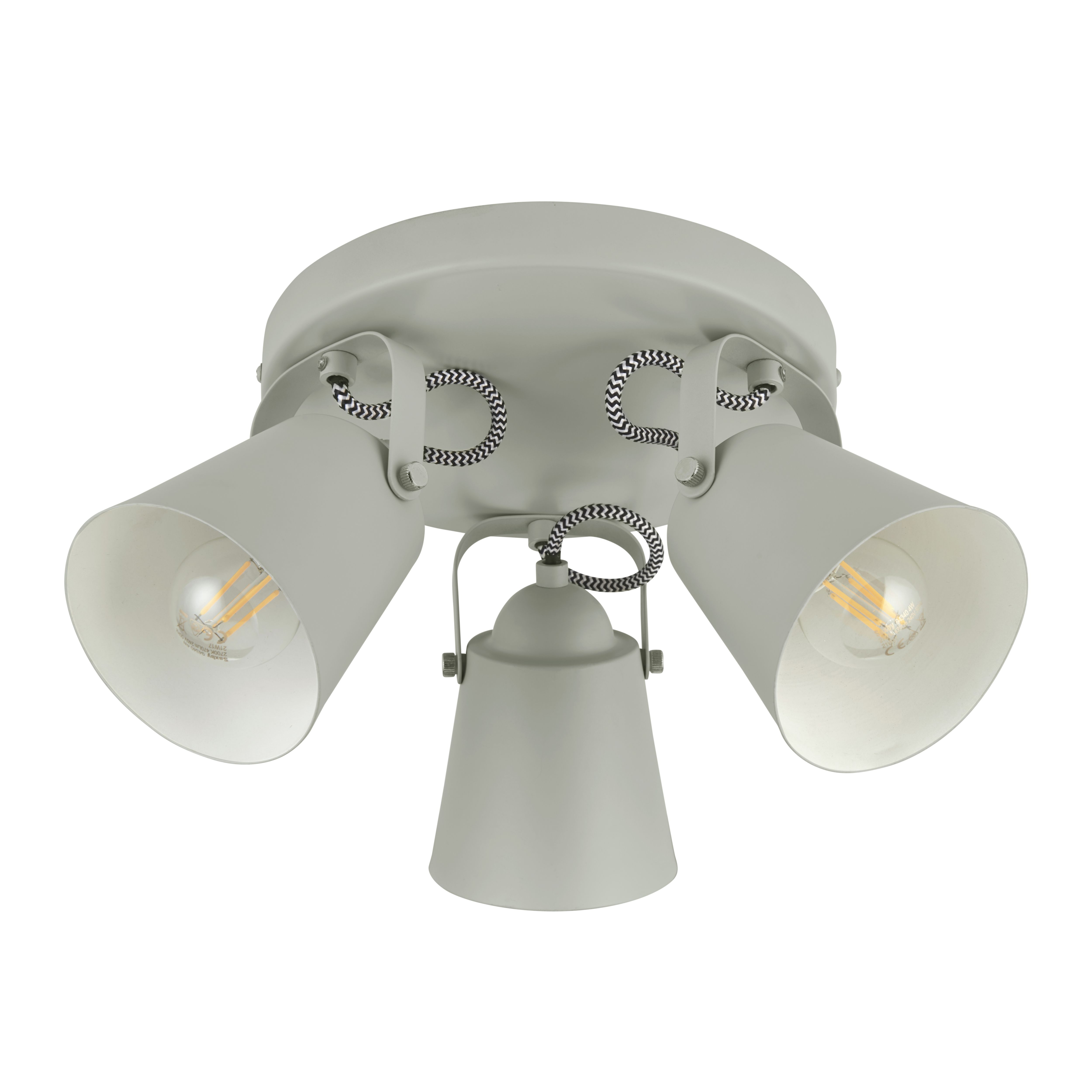 Layton Industrial Grey 3 Light Spotlight