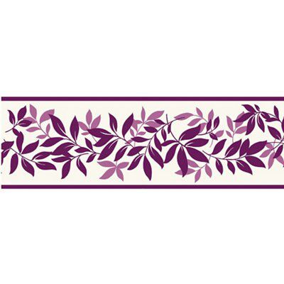 Leaf trail Plum Border | DIY at B&Q