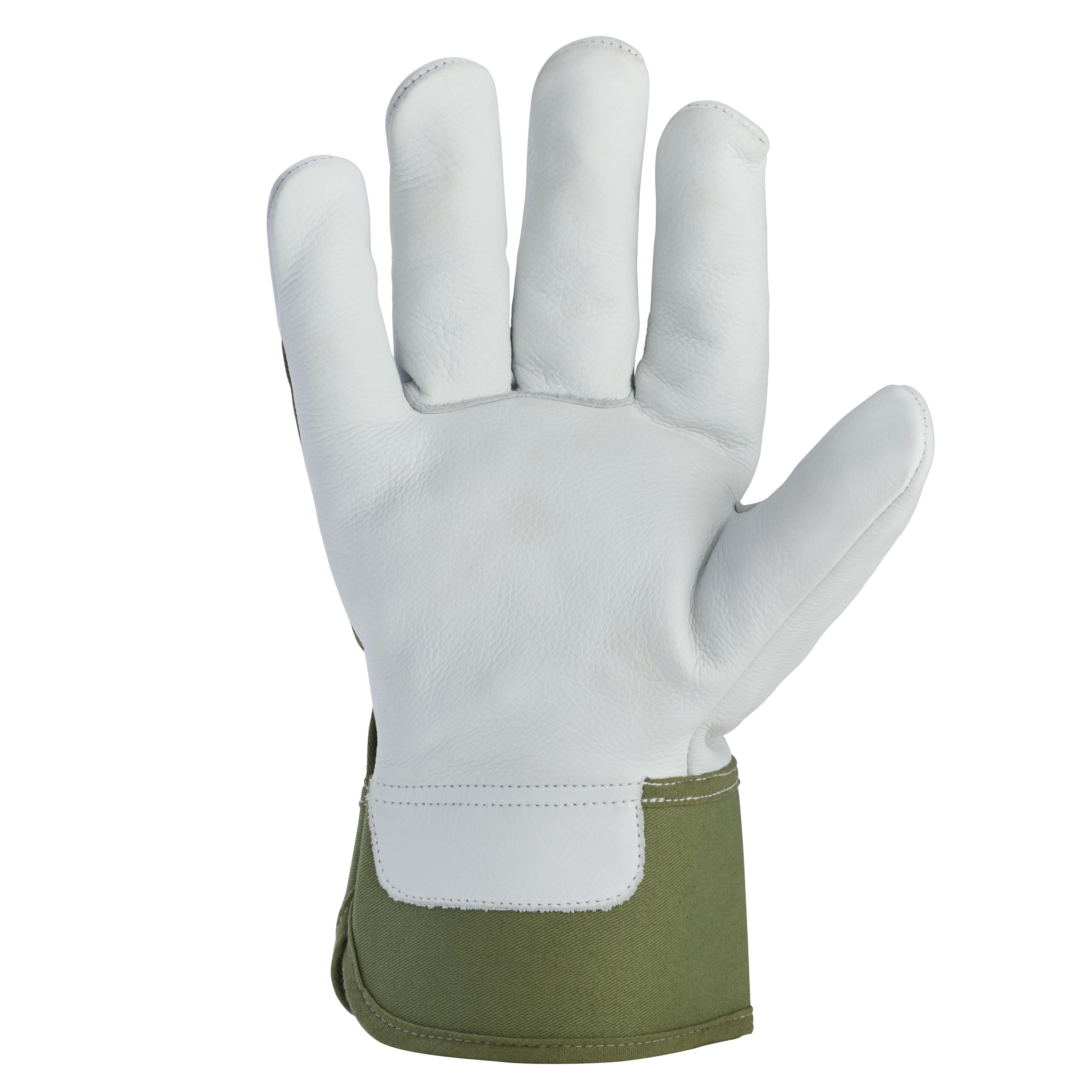 Leather Deep Lichen Green Gardening gloves Large, Pair