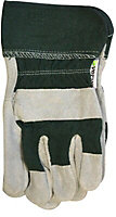 Leather & polyester Green & grey Rigger Gloves