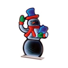 LED Multicolour Snowman Infinity light (H) 600mm