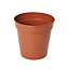Lei Terracotta Plastic Round Grow pot (Dia)10cm, Pack of 5