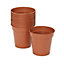 Lei Terracotta Plastic Round Grow pot (Dia)7.6cm, Pack of 10
