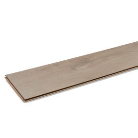 Leiston Grey Gloss Oak effect Laminate Flooring Sample