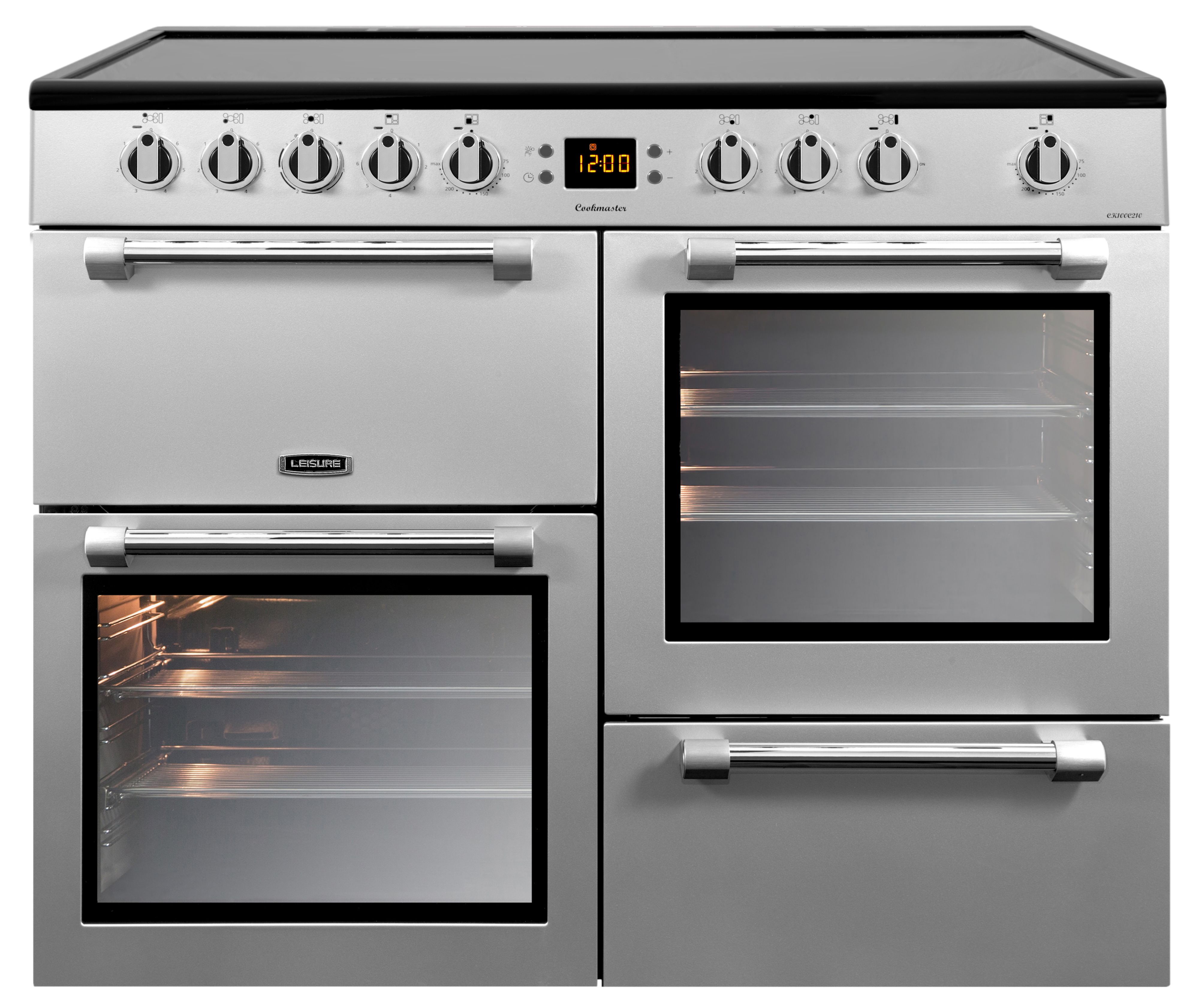 Leisure CK100C210K Freestanding Electric Range cooker with Electric Hob - Stainless steel effect