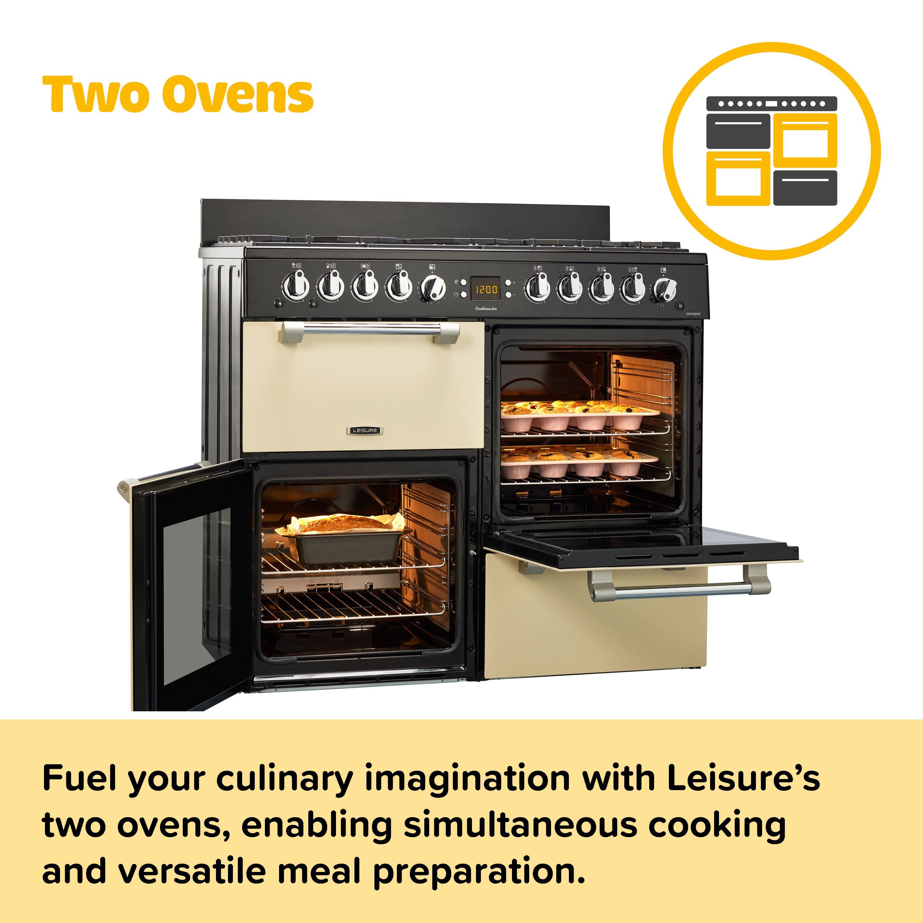 Leisure CLA60GAC Freestanding Gas Range cooker with Gas Hob - Cream
