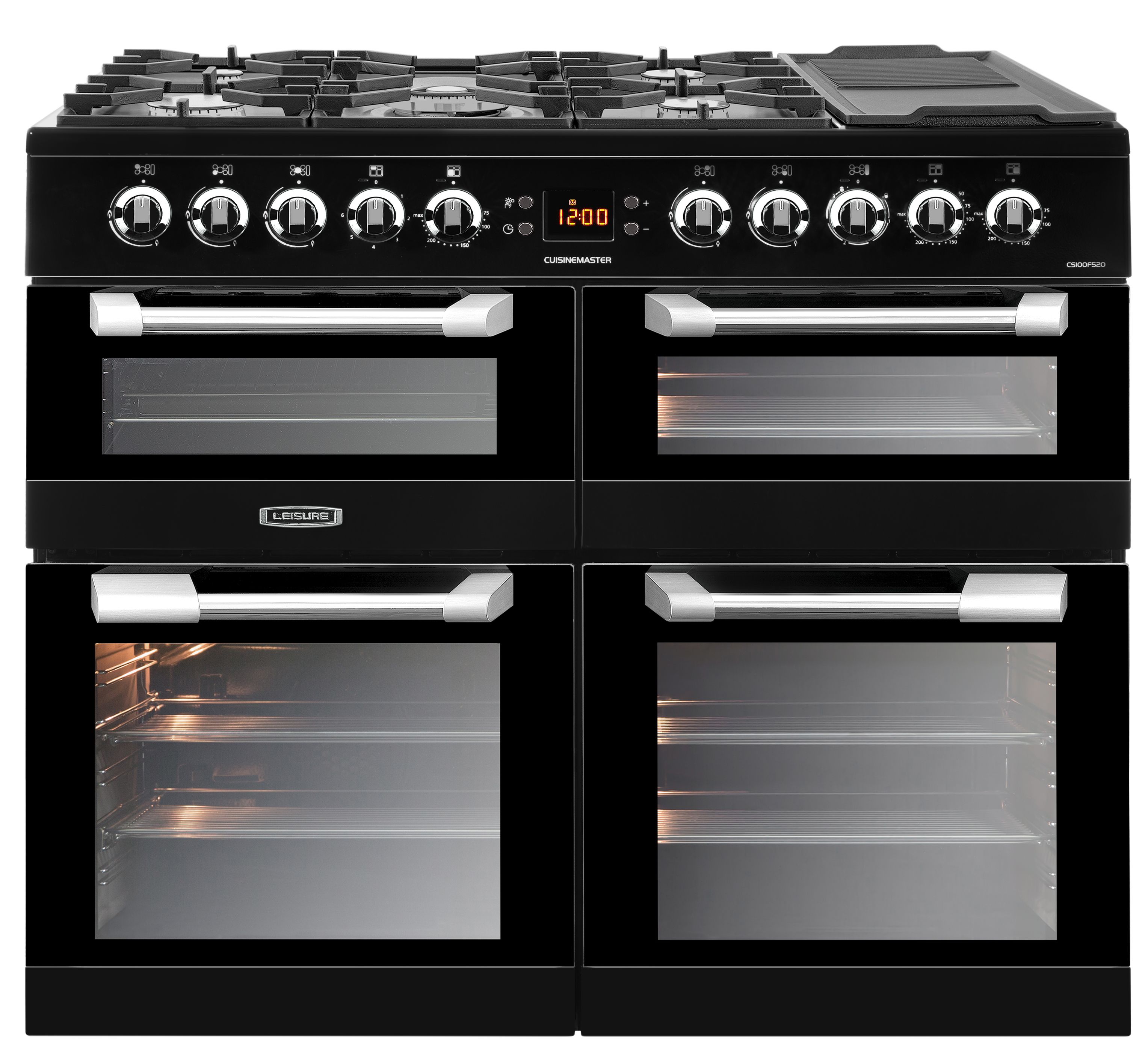 Leisure CS100F520K Freestanding Electric Range cooker with Gas Hob Black