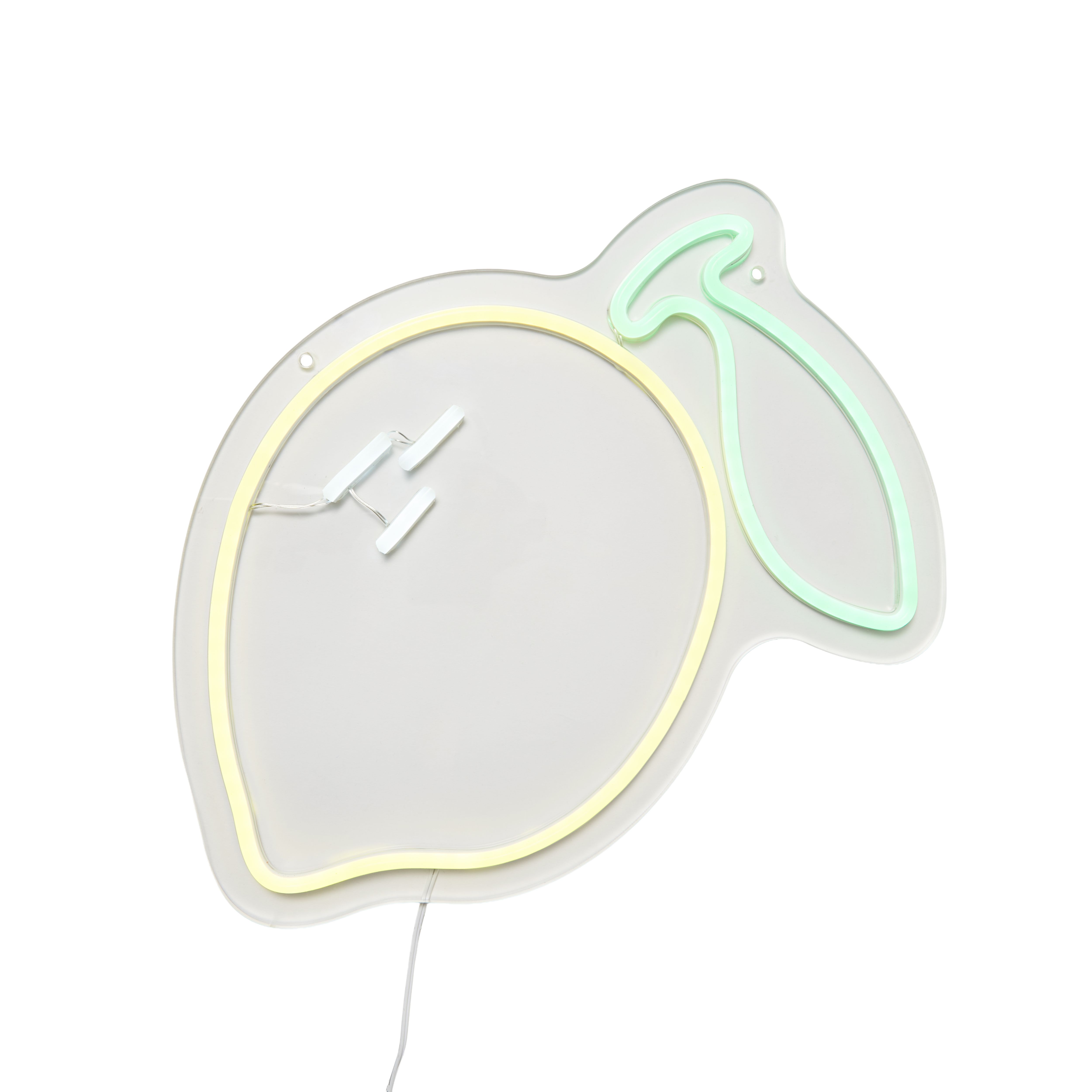 Lemon Neon Yellow & Green Plug-in LED Wall light