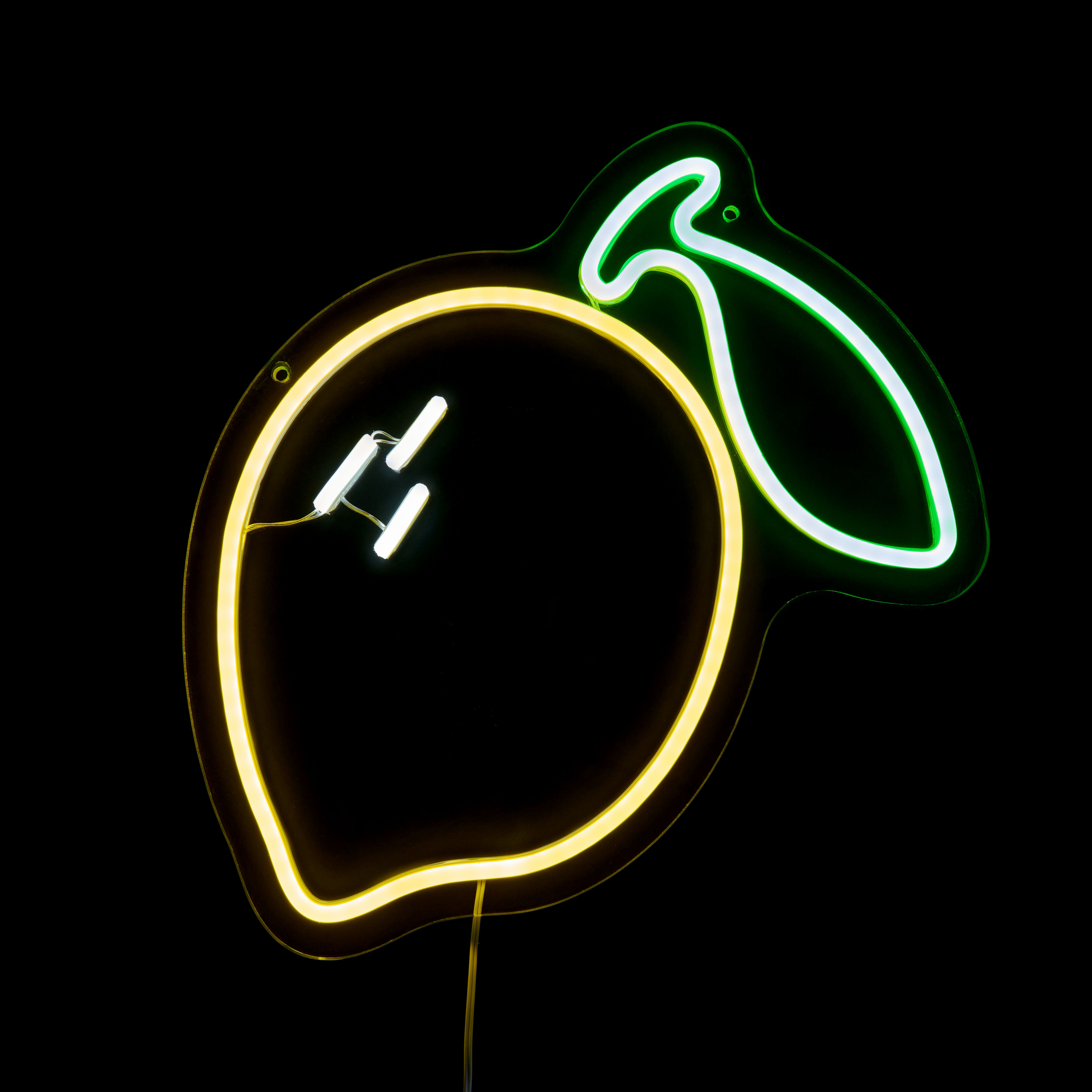 Lemon Neon Yellow & Green Plug-in LED Wall light