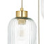 Lena Ribbed Brushed Glass & steel Gold effect 3 Lamp LED Ceiling light