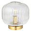 Lena Ribbed Brushed Gold effect Table lamp