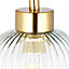 Lena Ribbed Satin Gold effect Wired LED Wall light
