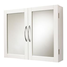 Lenna White Double Cabinet with Mirrored door (H)500mm (W)600mm