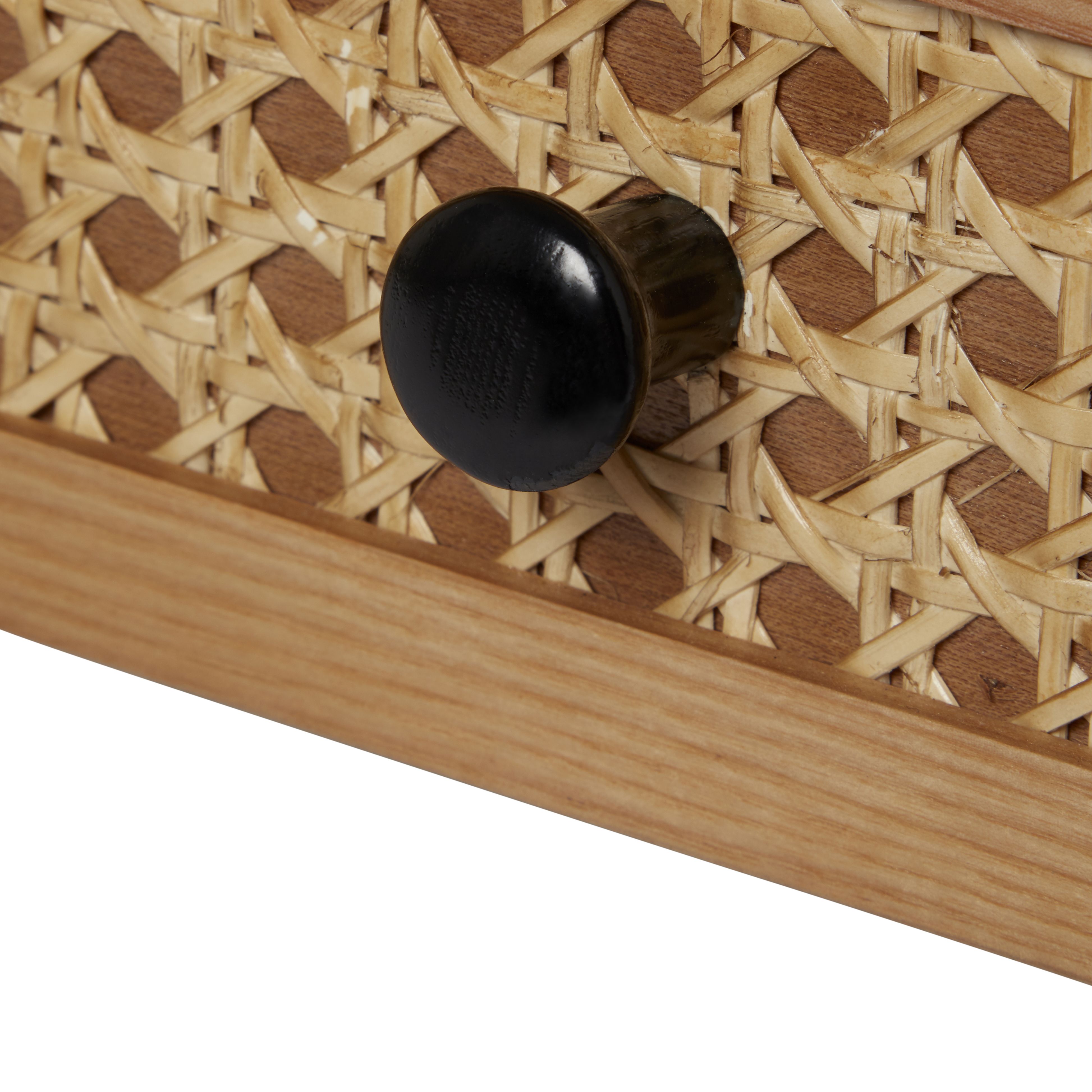 Leona Matt black rattan effect Coffee table (H)400mm (W)1150mm (D)600mm