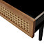 Leona Matt black rattan effect Coffee table (H)40cm (W)11.5cm (D)60cm