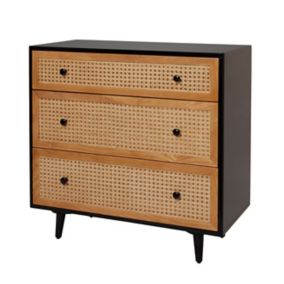 Black rattan deals chest of drawers