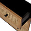Leona Textured Matt black rattan effect MDF 3 Drawer Rattan Chest of drawers (H)780mm (W)800mm (D)400mm