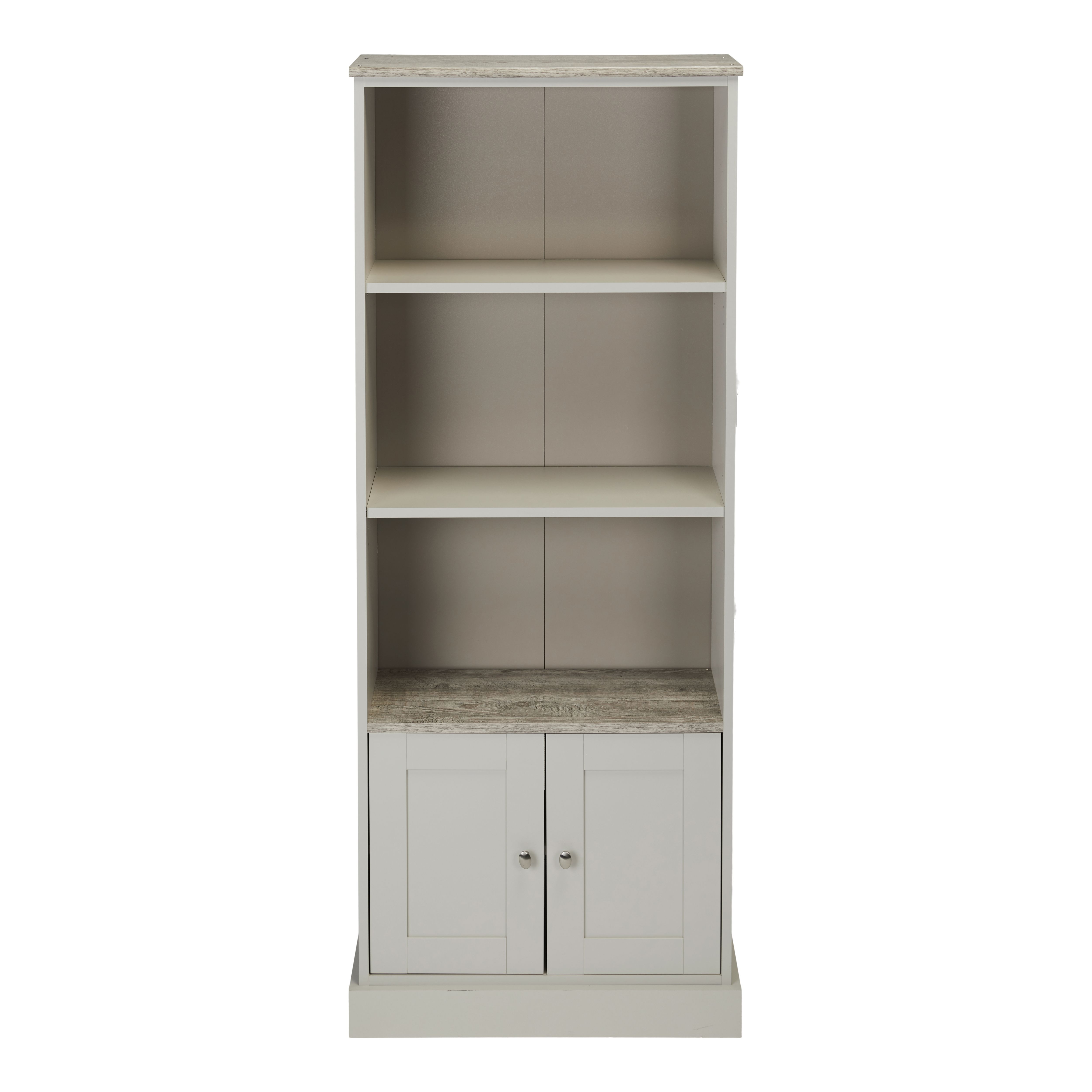 Letvica Matt grey 1 compartment 3 Shelf Freestanding Rectangular Bookcase (H)1826mm (W)737mm (D)291mm