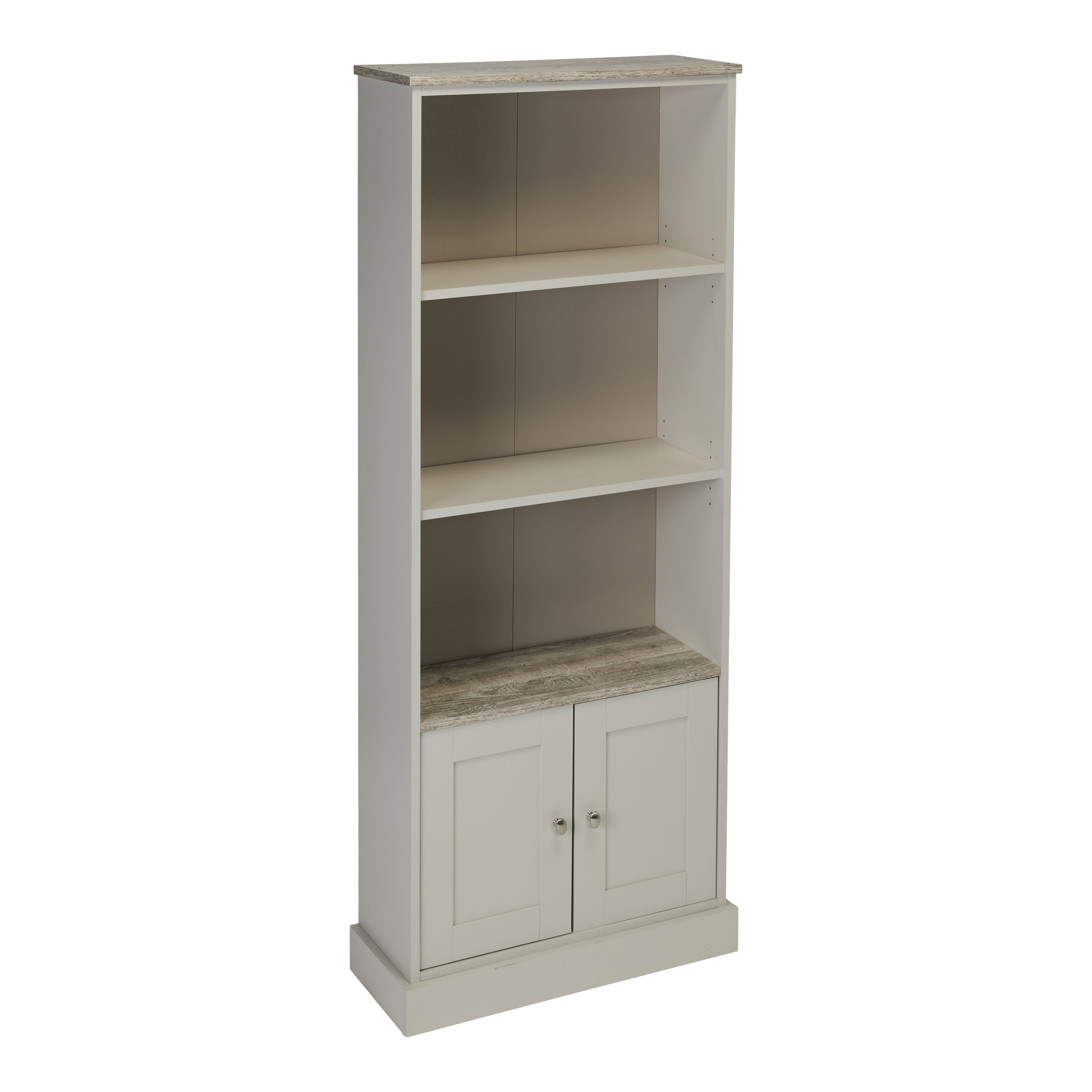 Letvica Matt grey 1 compartment 3 Shelf Freestanding Rectangular Bookcase (H)1826mm (W)737mm (D)291mm