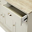 Letvica Matt grey light oak effect 2 drawer Shaker Sideboard (H)771mm (W)1067mm (D)408mm