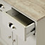 Letvica Matt grey light oak effect 2 drawer Shaker Sideboard (H)771mm (W)737mm (D)408mm