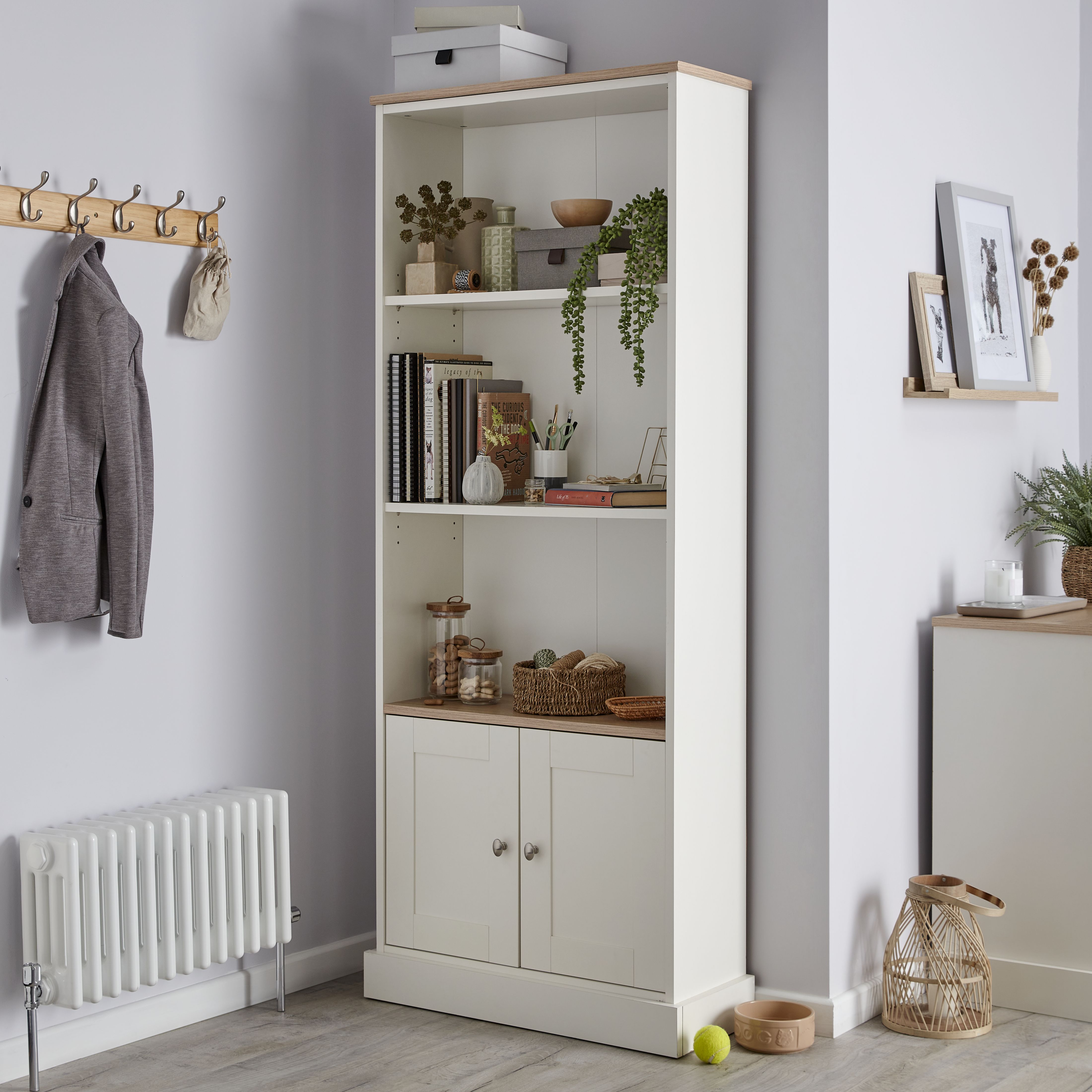 Letvica Matt white 5 compartment 2 Shelf Freestanding Rectangular Bookcase (H)1826mm (W)737mm (D)291mm