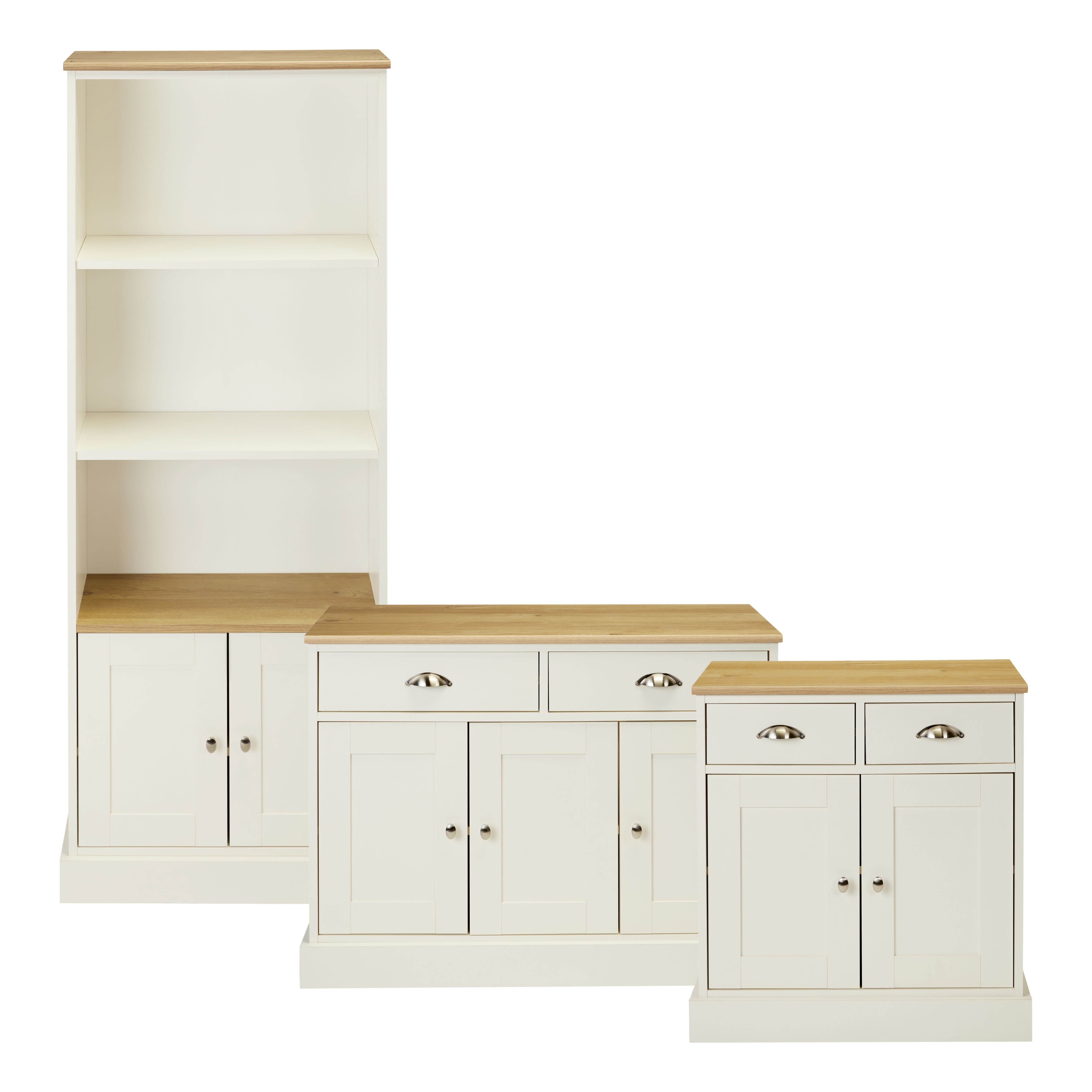 Letvica Matt white 5 compartment 2 Shelf Freestanding Rectangular Bookcase (H)1826mm (W)737mm (D)291mm