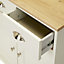 Letvica Matt white light oak effect 2 drawer Shaker Sideboard (H)771mm (W)737mm (D)408mm