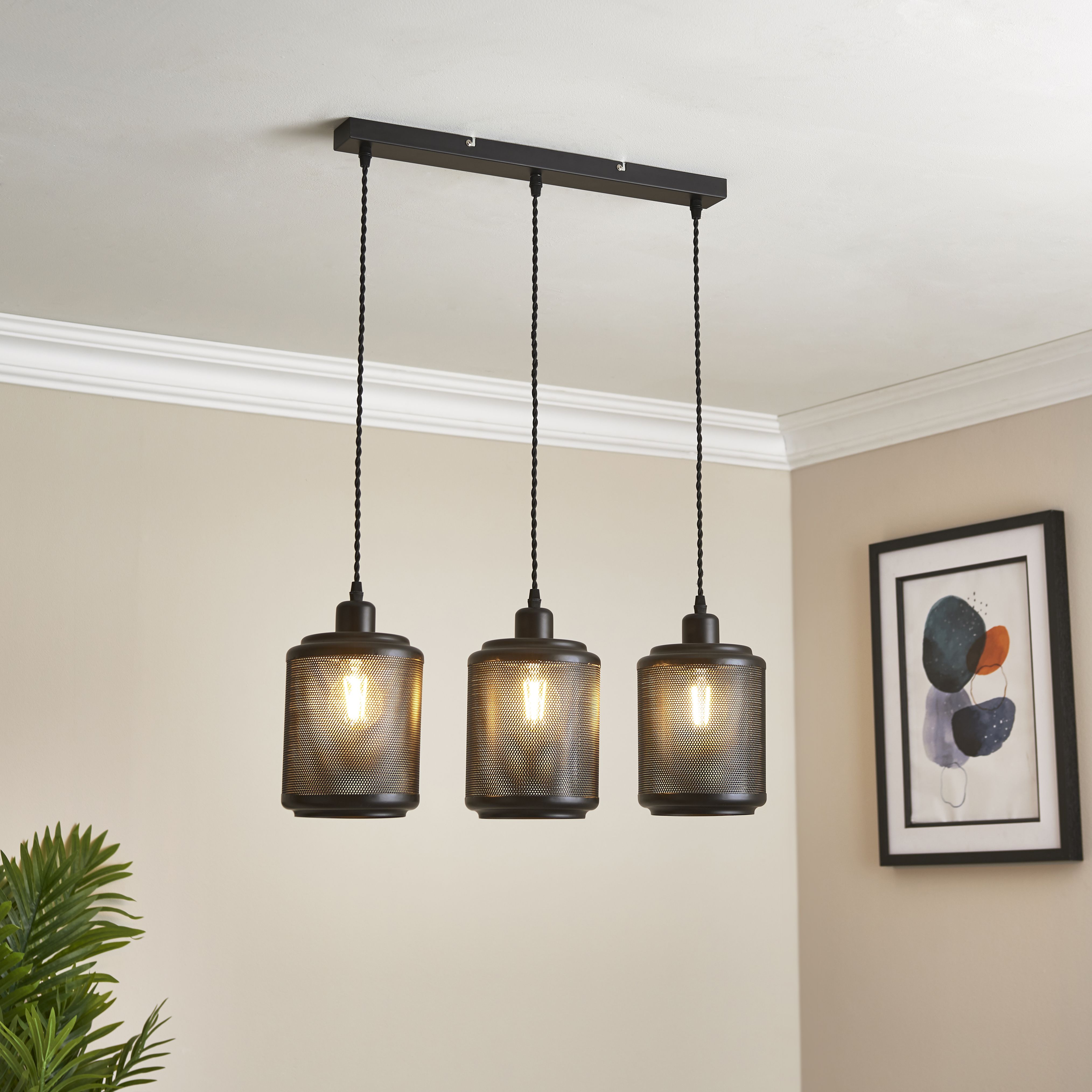 Three lamp store ceiling lights